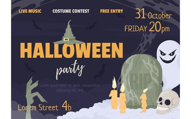 Šablona banneru Halloween Party
