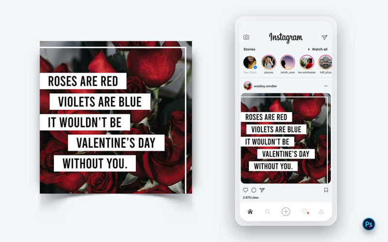 Modèle de conception de publication sur les médias sociaux pour la fête de la Saint-Valentin-15