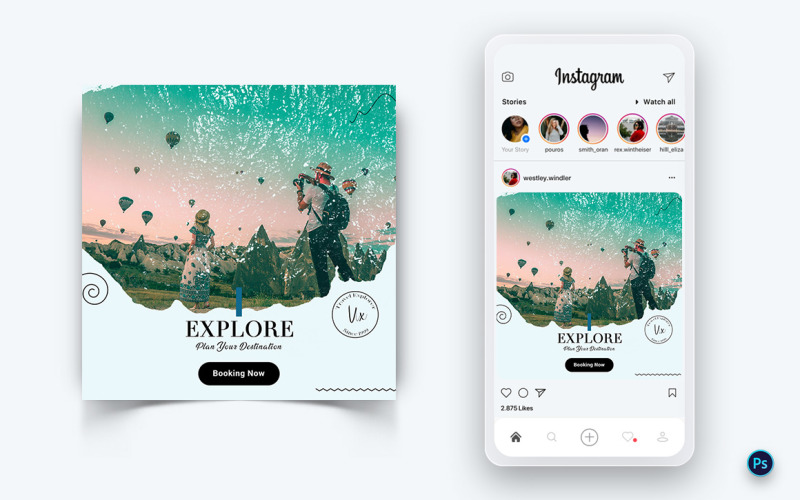 Travel Explorer en Tour Social Media Post Design Template-03