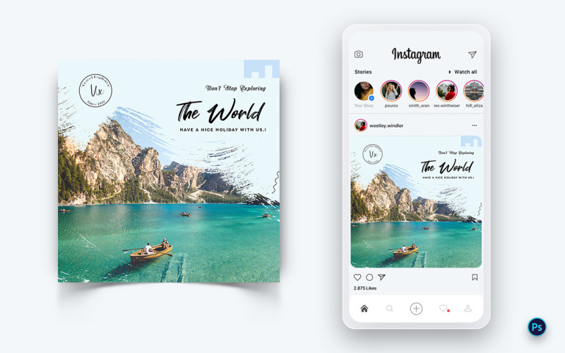 Travel Explorer és Tour Social Media Post Design Template-04
