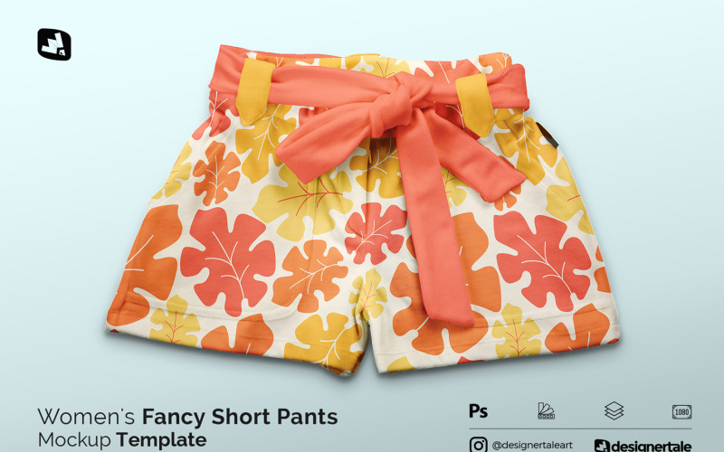 Fancy Short Pants Mockup für Damen