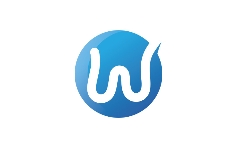 Modello di progettazione logo vettoriale logo lettera W V3