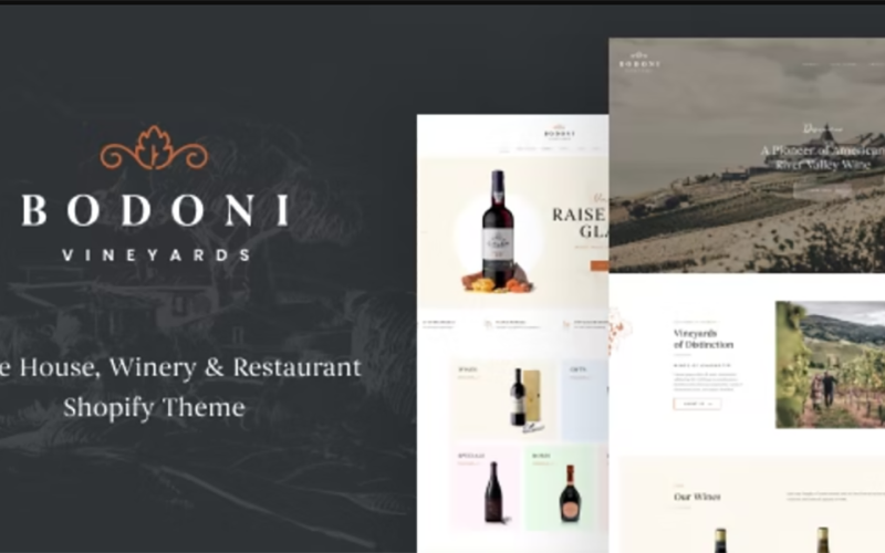 TM Bodoni - Vinařský dům, vinařství a restaurace Téma Shopify