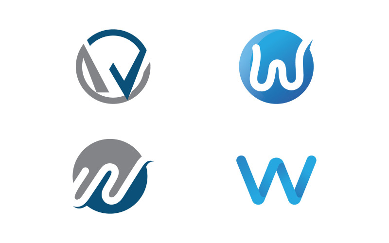 W 字母标志矢量标志设计模板 V10