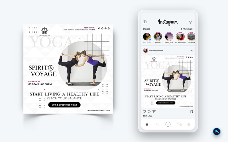 Modèle de conception de publication sur les médias sociaux pour le yoga et la méditation-38