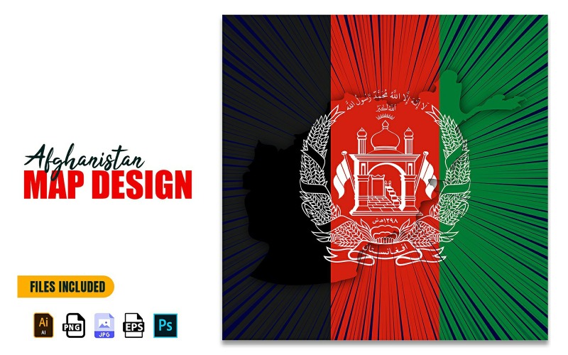 Afghanistans självständighetsdagen gammal kartadesignillustration