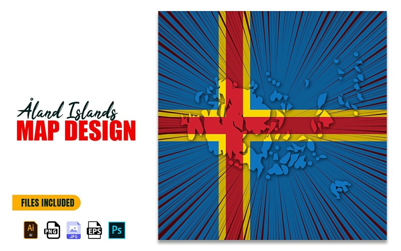 Åland Islands Independence Day karta Design Illustration
