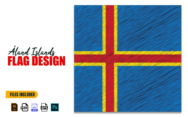 9. června Alandské ostrovy Den nezávislosti Vlajka Design Ilustrace