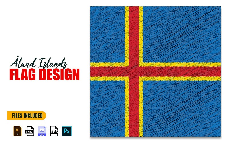 9 giugno Illustrazione di design della bandiera del giorno dell'indipendenza delle Isole Aland