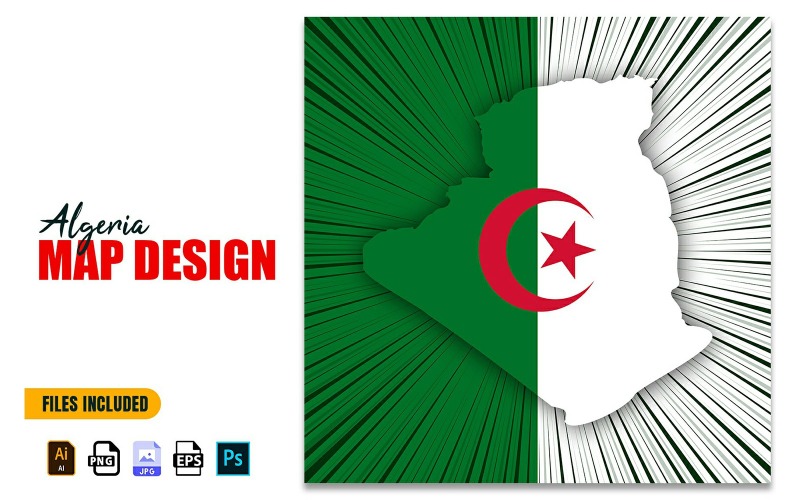Illustration de conception de carte de fête de l'indépendance de l'algérie