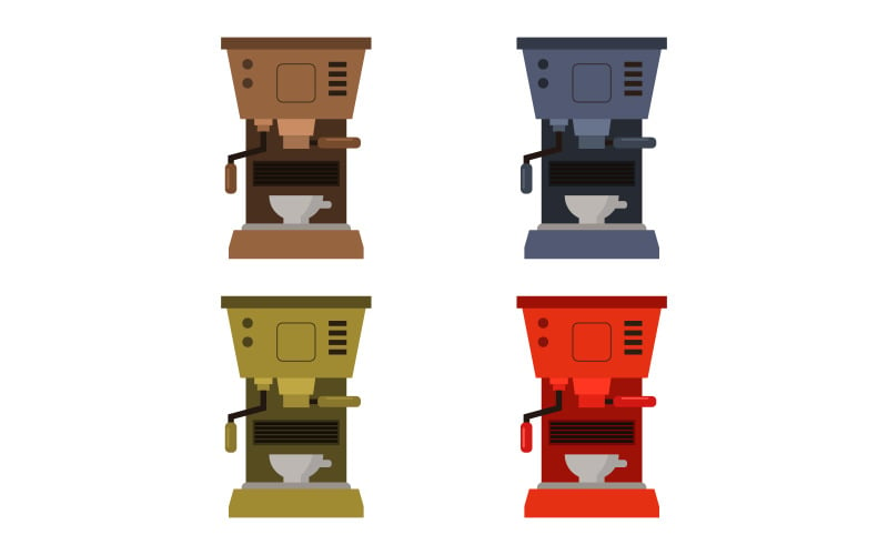 Machine à café illustrée en vecteur