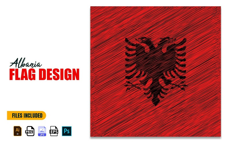 28 ноября День независимости Албании Иллюстрация дизайна флага