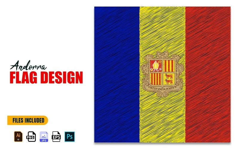 8 september Andorras nationaldag flagga Design Illustration