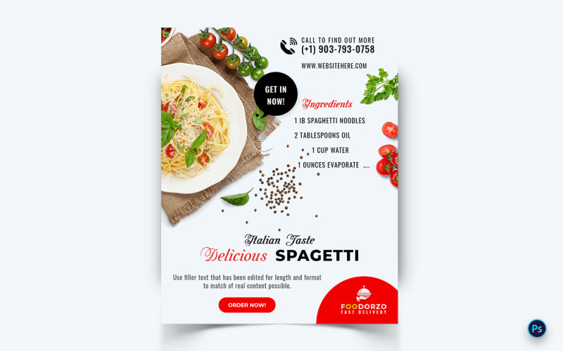 Matrestaurang erbjuder flödesdesignmall för sociala medier-04