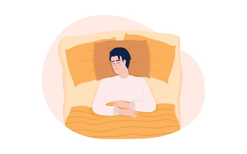 Dormir boca arriba en posición relajada Ilustración