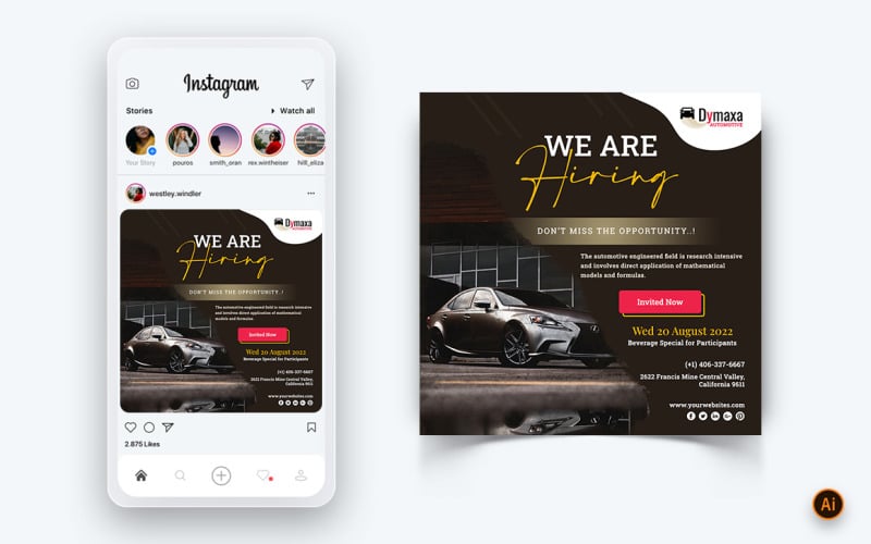 Automotive Service Social Media Post Design Template-17