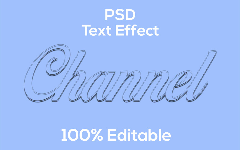 Canal | Efecto De Texto Psd De Canal Moderno