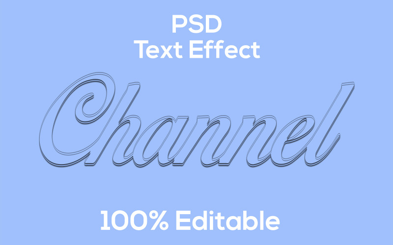 Canal | Efeito de texto PSD de canal moderno