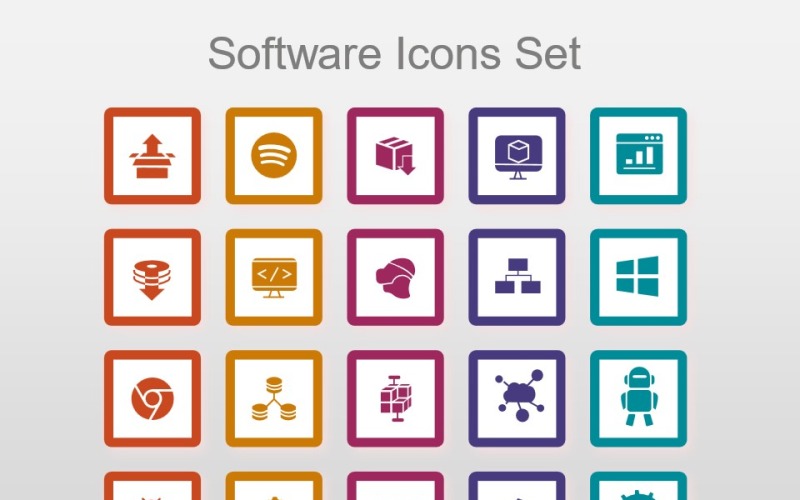 Conjunto gráfico - Plantilla de conjunto de iconos de software