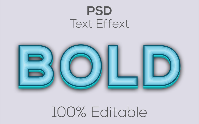 Fett | 3D Fett | Moderner fetter Psd-Texteffekt 3d