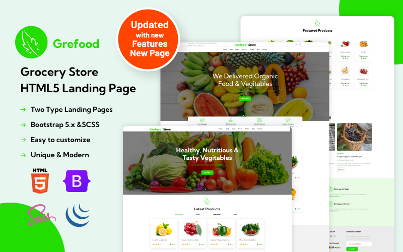Grefood – Élelmiszerbolt HTML5 nyitóoldala