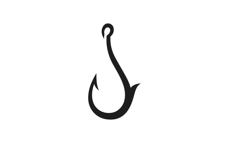 Fishing Hook Vector Logo Design Mall V8