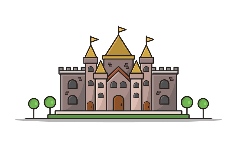 Kasteel op een witte achtergrond