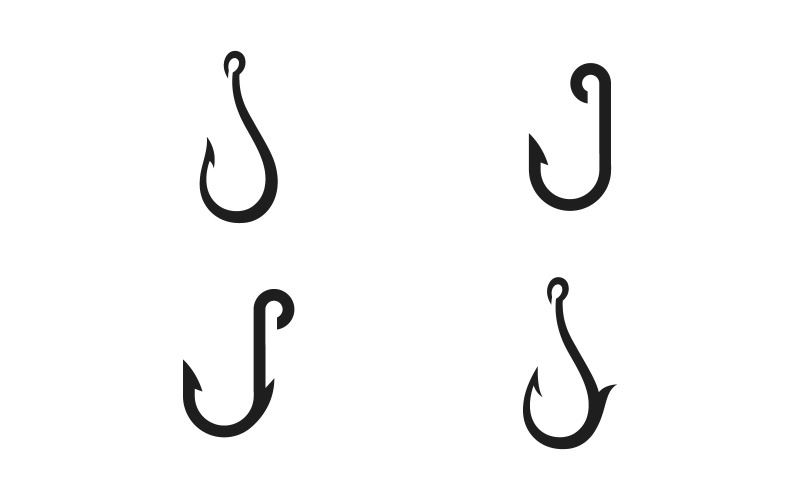 Modèle de conception de logo vectoriel de crochet de pêche V15