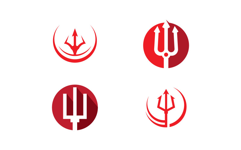 Modèle de conception de logo vectoriel Trident V9