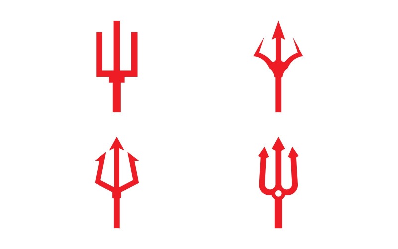 Modello di progettazione logo vettoriale tridente V10