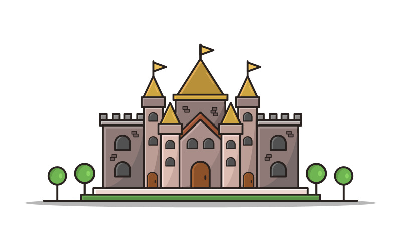 Schloss auf weißem Hintergrund