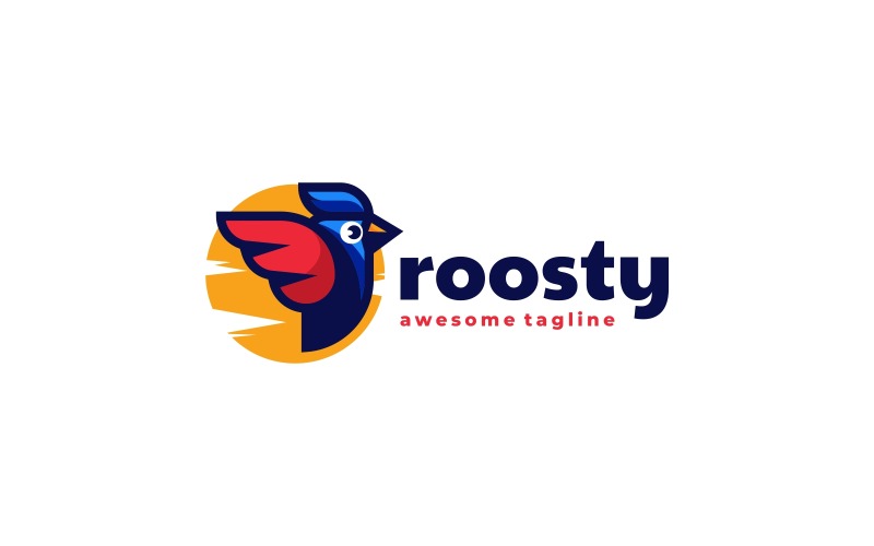 Vector haan kleur mascotte logo