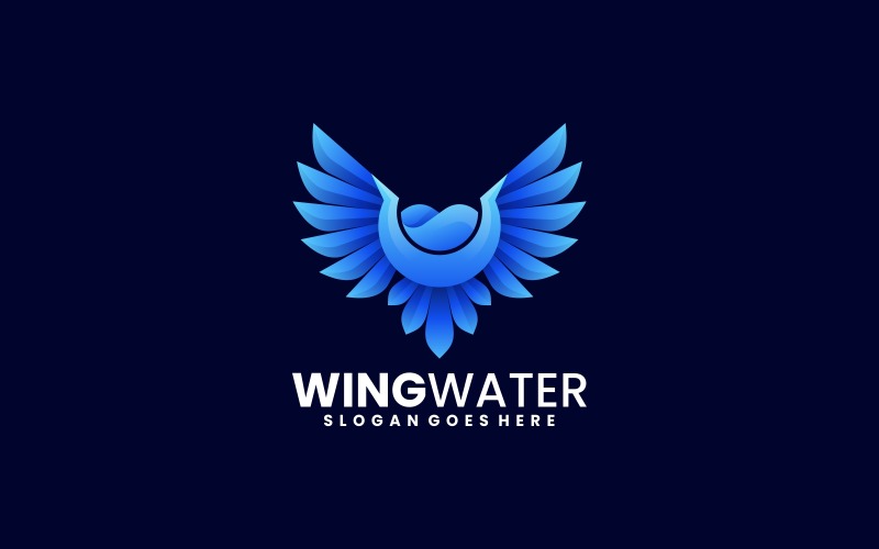 Logo de dégradé d'eau d'ailes