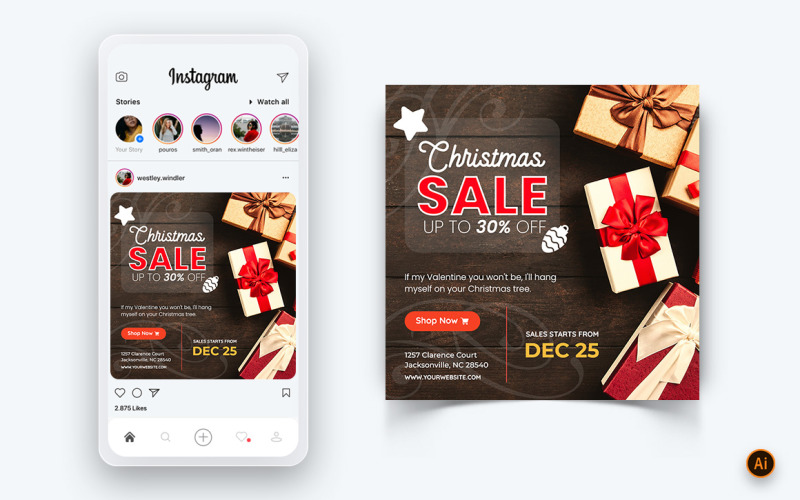 Christmas Offer Sale Celebration Social Media Post Design-01