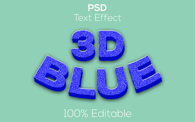 3D blå | Modern 3d blå Psd-texteffekt