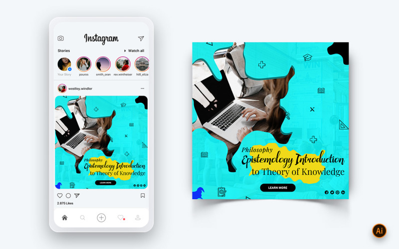 Eğitim Sosyal Medya Instagram Post Tasarım Şablonu-09