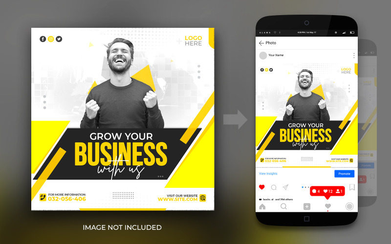 Erweitern Sie Ihr Business Marketing Instagram und Facebook Corporate Social Media Post Design Template