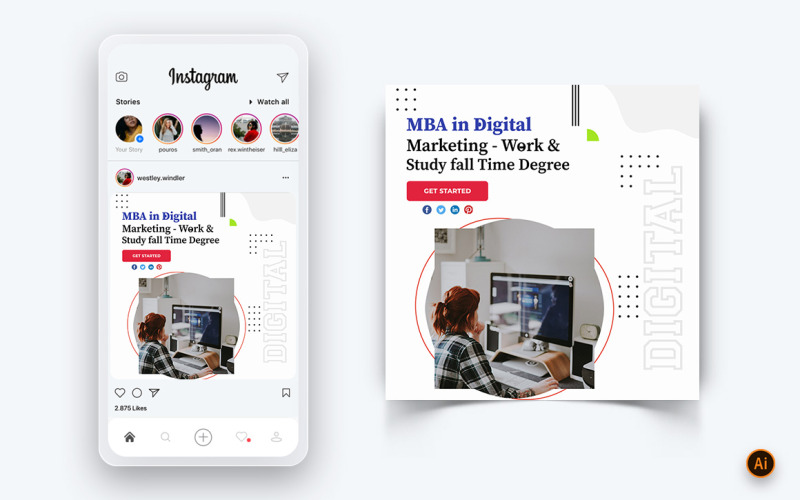 Modèle de conception de publication sur les médias sociaux pour agence ...