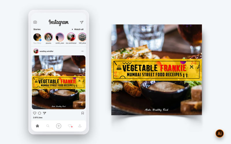 Food and Restaurant bietet Rabatte Service Social Media Post Design Template-06