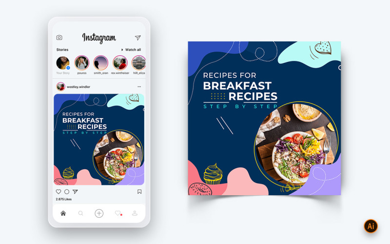 Food and Restaurant bietet Rabatte Service Social Media Post Design Template-29