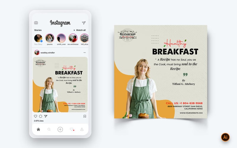 Food and Restaurant Offers Discounts Service Social Media Post Design Template-62