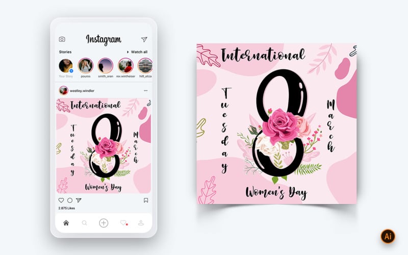 International Womens Day Social Media Instagram Post Design Template-13