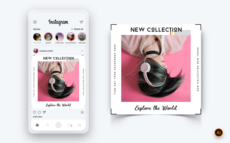 Music Night Party Sociální média Instagram Post Design Template-01