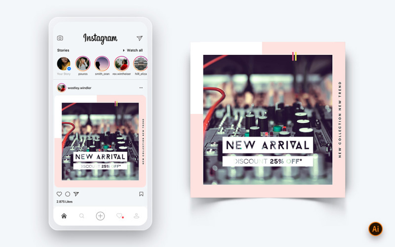 Müzik Gecesi Partisi Sosyal Medya Instagram Post Tasarım Şablonu-02