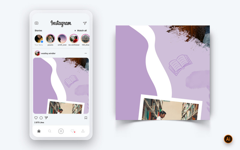 Národní den knihovníků Sociální média Šablona návrhu příspěvku Instagram-04