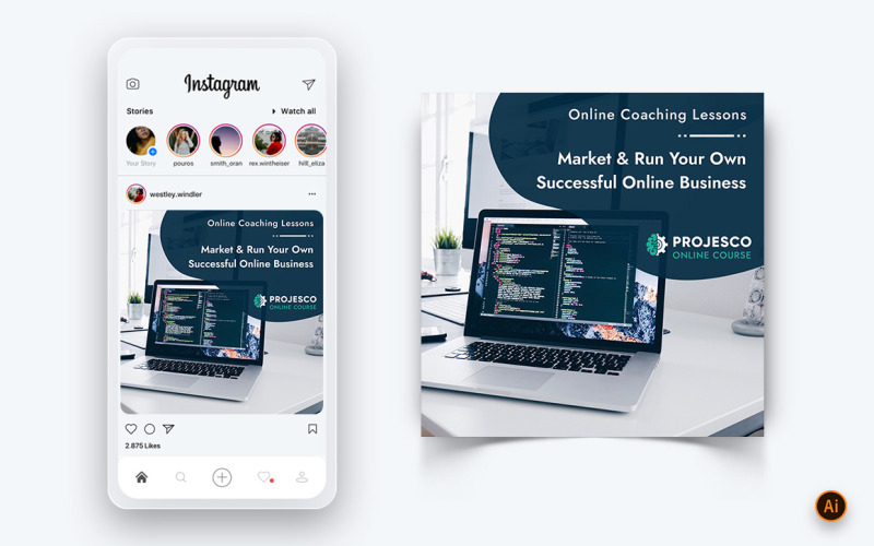 Cours en ligne Elearning Modèle de conception de publication Instagram sur les médias sociaux-06