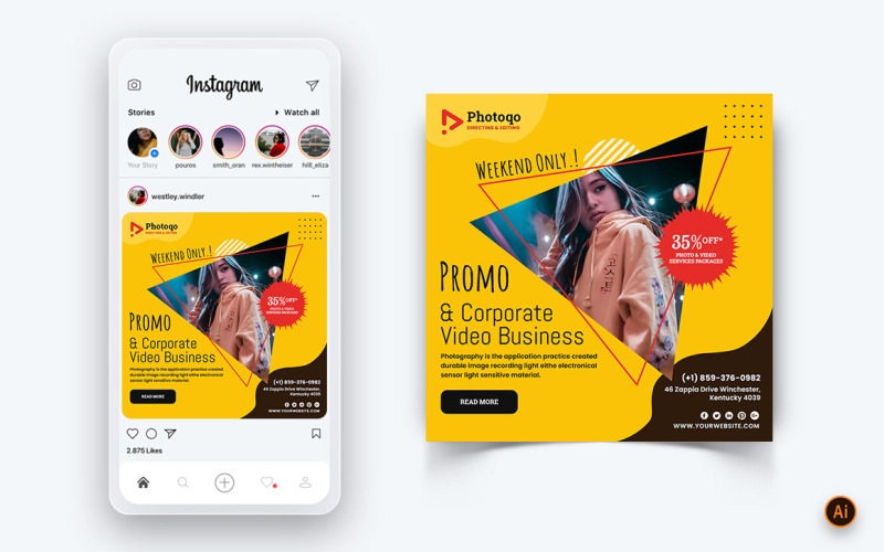 Foto- und Videodienste Social Media Instagram Post Design Template-05