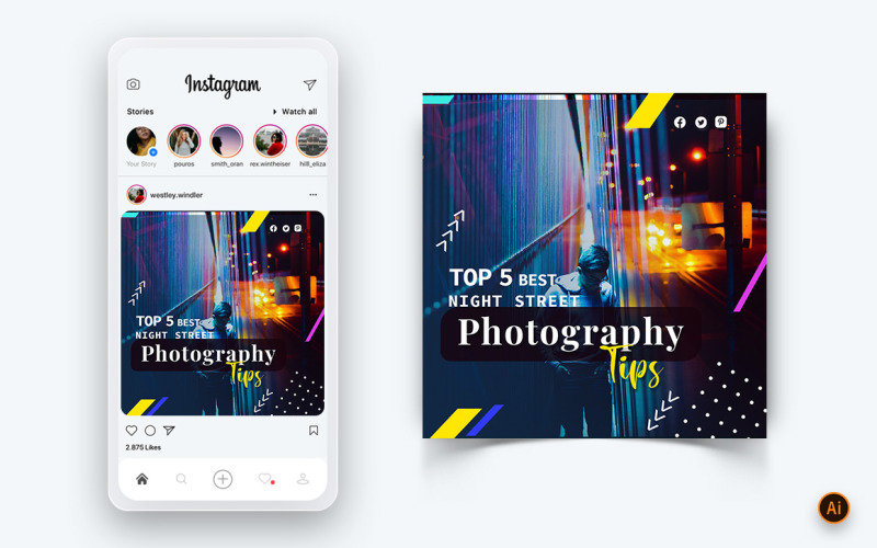 Фотоуслуги Социальные сети Instagram Post Design Template-15