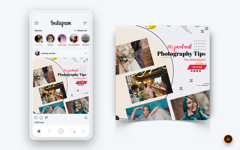 Фотоуслуги Социальные сети Instagram Post Design Template-23