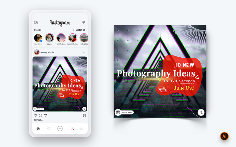 Services de photographie Modèle de conception de publication Instagram sur les médias sociaux-12